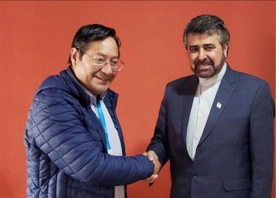 خبرنگاران تاکید برتوسعه همکاریهای دوجانبه تهران و لاپاز در دیدارسفیر ایران و رئیس جمهور بولیوی