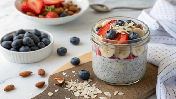 طرز تهیه پودینگ چیا با شیر بادام؛ دسری سالم، فوری و بدون شکر